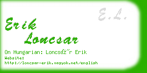 erik loncsar business card